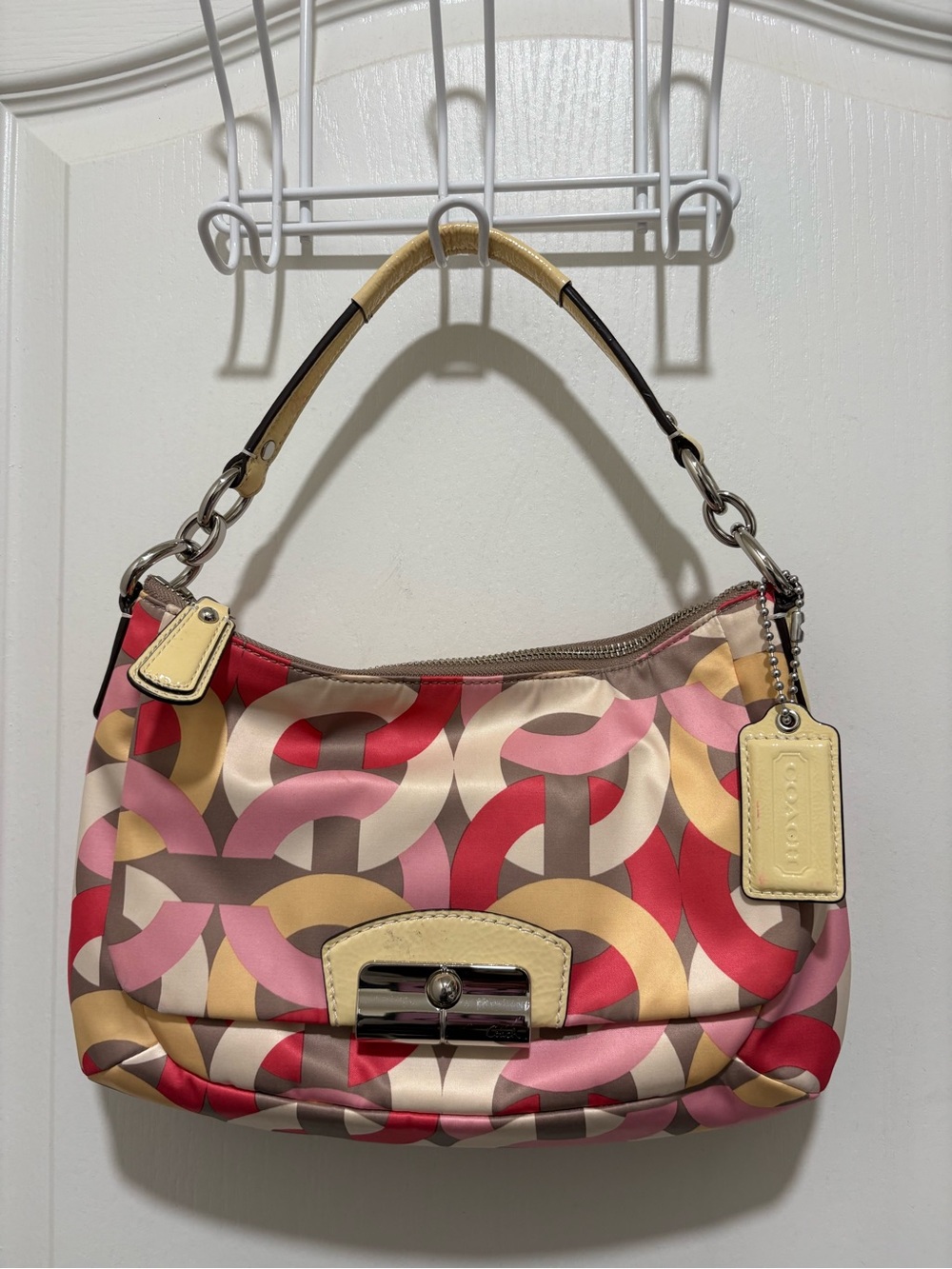 SOLD! Coach Kristin Op Art C Print Satin Bag (F22743)